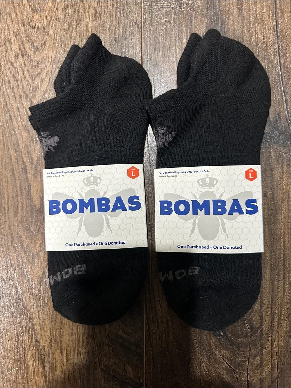 Bombas Black Men's No-Show Athletic Socks - 2 Pair size Large NWT